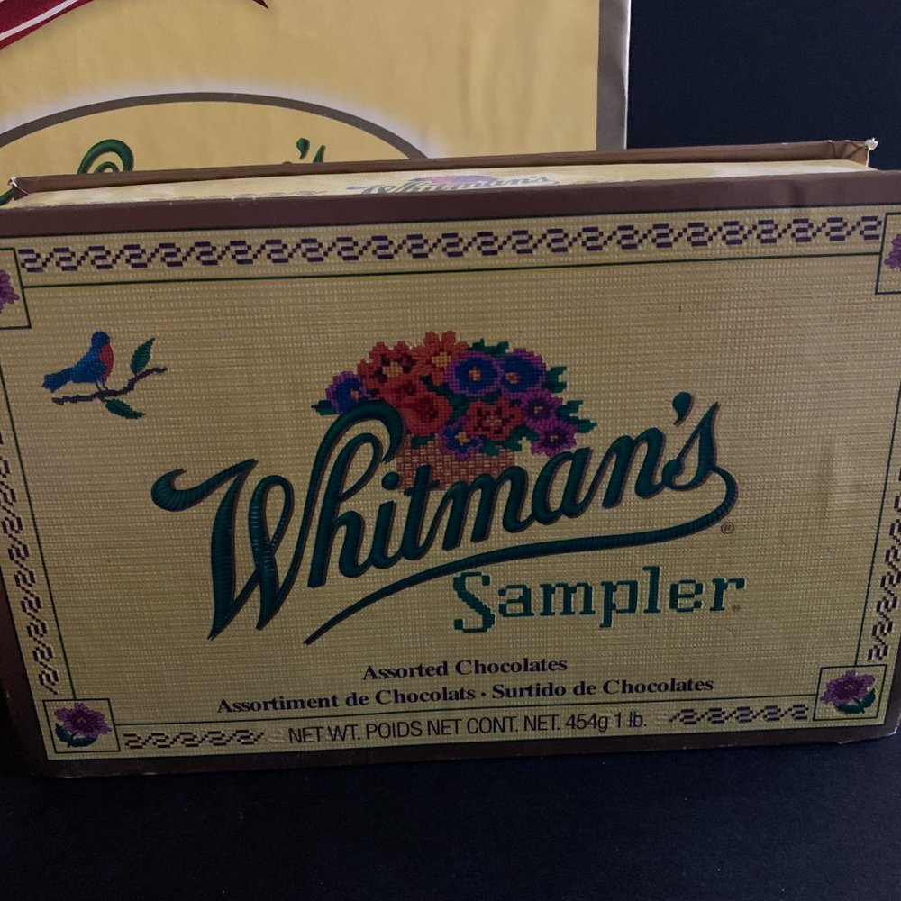3 - 1980-2000's Vintage Total Whitman's Sampler Assorted Chocolate Boxes (Empty)